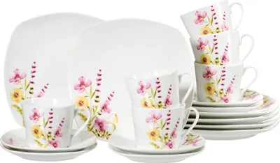 Produktbild von Ritzenhoff & Breker Malve Kaffeeservice, 18-tlg., Geschirrset, Kaffee Service, Porzellan, Weiß, 422702