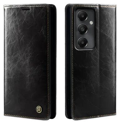 Produktbild von Handyhülle für Samsung Galaxy S24+ Kunstleder Klapphülle Vintage Cover Hülle RFID Schutz Case Kartenfach Farbe: Schwarz