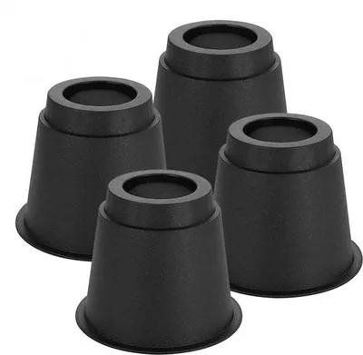 Zdjęcie produktu dla JustValue Podwyższenie do mebli okrągłe – zestaw 4 sztuki – 15 cm – antypoślizgowe – czarne