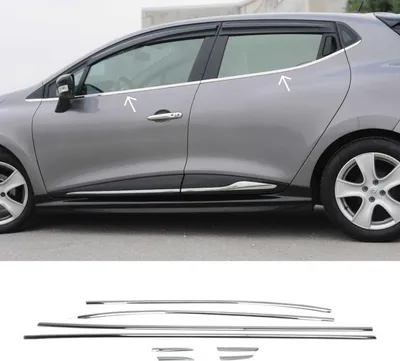Immagine prodotto di Modanature per finestrini per Renault Clio hatchback in acciaio inox cromato 8pz