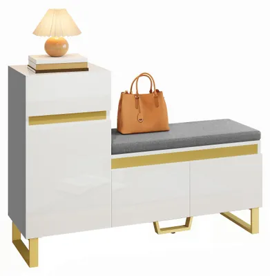 Imagen del producto de Zapatero, de varios niveles, con cajones, puertas, organizador, diseño minimalista (blanco)
