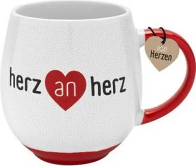 Produktbild von Sheepworld Tasse Motiv Herz an Herz Geschenktasse Höhe 9,5 cm