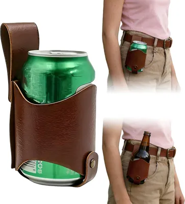 Imagen del producto de Cinturón de cuero con práctico portabotellas, ideal para la y barbacoas, para hombres