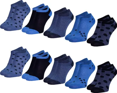 Produktbild von OCERA 10 Paar Damen Sneaker Socken mit einfarbigem Punkte-Muster - Gr. 35-38