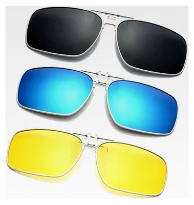Produktbild von 3 Paar Polarisierte Sonnenbrillen Clips für Brillenträger, Aufsatz für Sonnenbrillen, Polarisiert, Zum Aufstecken für Herren und Damen