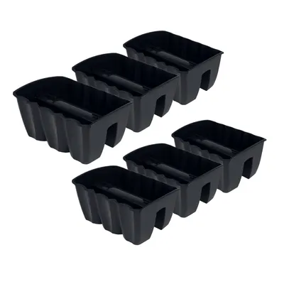 Produktbild von 6x Blumenkasten 40cm Hängetopf Blumentopf Balkontopf Geländertopf DCRO Anthrazit