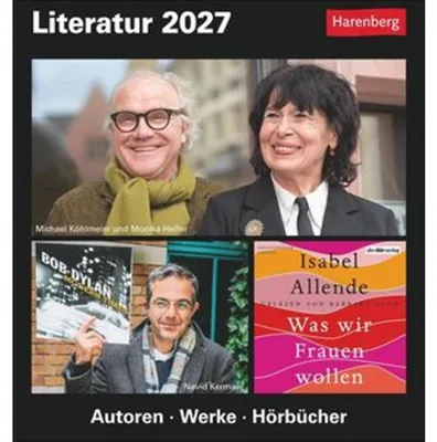 Obrázek produktu pro Literární nástěnný kalendář 2027 – Kulturní kalendář – Autoři, díla, audioknihy