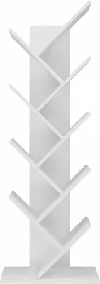 Produktbild von Hoher Regal für Wohnzimmer oder Schlafzimmer, geeignet für Bücher „Finald“ Weiß, 50 cm