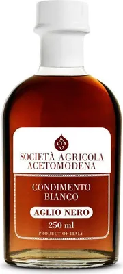 Produktbild von Condimento Bianco, Aglio Nero, Weißer Würz Essig mit Knoblauch, 250 ml, Società Agricola AcetoModena