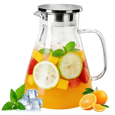 Glas-Teekanne 1,7 l mit Edelstahlsieb, hitzebeständig