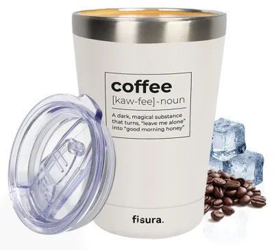 Thermosbecher 310 ml, Edelstahl, weiß, auslaufsicher, BPA-frei