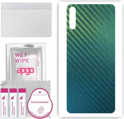 Produktbild von apgo Rückseite Schutzfolie, Skin, kompatibel mit Huawei Enjoy 10E, Hinten Displayschutzfolie aus Vinylfolie, kratzfest, einfache Montage - Kohlenstoff-Chamäleon CAKA1