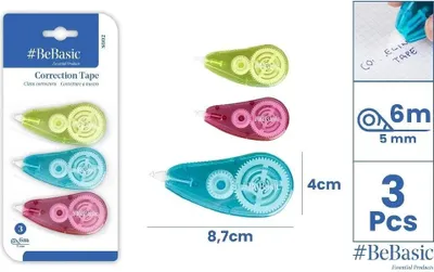 Zdjęcie produktu dla Korektor w taśmie 5mmx6m 3szt - BeBasic