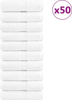 Produktbild von Premium Waschlappen SOLUND 50 Stk. Weiß 15x21 cm 600 g/m²