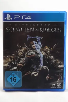 A PlayStation 4 game case for 'Mittelerde: Schatten des Krieges'.