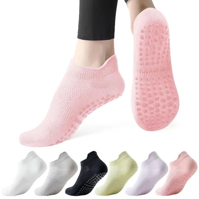 Immagine prodotto di Calzini antiscivolo da donna per pilates - Taglia unica - Set da 6 paia - Calzini yoga