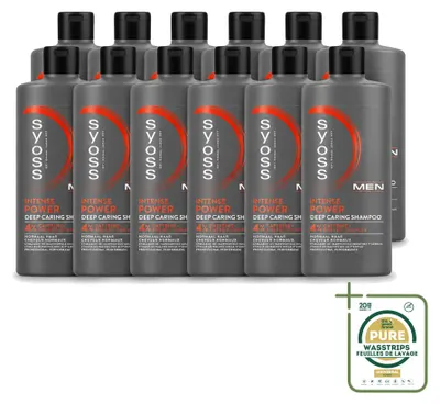Produktbild von 12 x SYOSS Men Power Shampoo - Stärkende Haarpflege für normales Haar - 440 ml - Vorratspackung - 12 Stücke