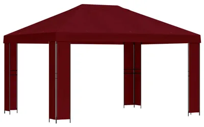 Immagine prodotto di Gazebo vidaXL 4 x 3 m, rosso bordeaux, in poliestere e acciaio, 190 g/m²
