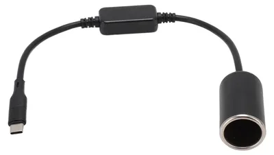 Image de Adaptateur USB-C vers allume-cigare, type mâle, 5 V, 12 V, femelle pour dashcam, GPS, barres lumineuses LED de voiture