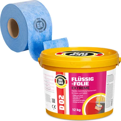 Produktbild von Dichtset Balkon Bad Abdichtung Flüssigfolie 12kg Dichtband Set Aussen Innen H315