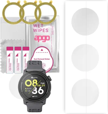 Produktbild von apgo 3 Stück Schutzfolie, klar, kompatibel mit Coros Pace 3 Smartwatch, Hydrogel Displayschutzfolie mit Positionierhilfe, Displayfolie, robust und kratzfest