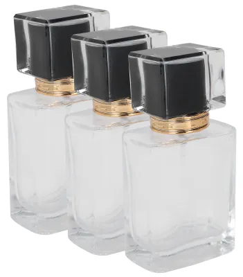 Obrázok produktu pre 50 ml sklenená fľaša na parfum, priehľadná, prázna rozprašovacia nádoba, čierna