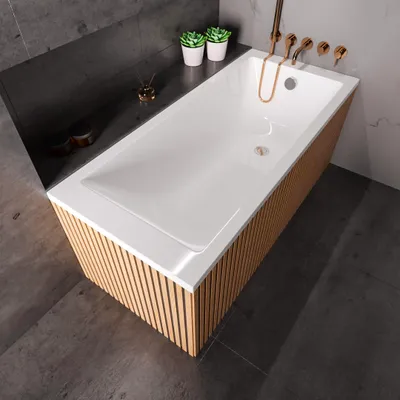 Image de ECOLAM Baignoire rectangulaire Tami 170x70 cm | baignoire en acrylique blanc | vidage et trop-plein automatique | pieds + silicone