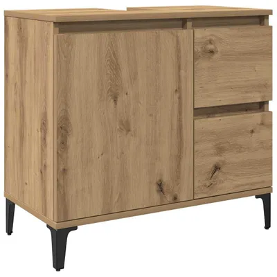Produktbild von vidaXL Waschbeckenunterschrank Artisan-Eiche 65x33x60 cm Holzwerkstoff