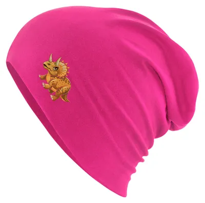 Produktbild von Huuraa Beanie Triceratops Dinosaurier Fuchsia One Size Baumwolle und Elasthan Mütze Geschenkidee