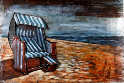 Produktbild von Wandbild 3D Metallbild 120x80 cm Strandidylle Relief Unikat handgefertigt