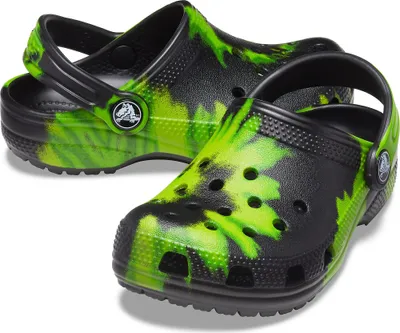 Produktbild von crocs Classic Tie Dye Graphic Clog Kids Schwarz / Limette Punch Croslite Größe: 23/24 Normal