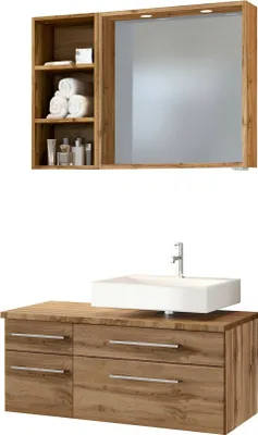 Produktbild von Held Möbel Unterbecken-Set Davos 90 cm -C- (rechts) Wotaneiche/Wotaneiche