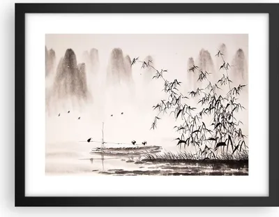 Produktbild von Gerahmtes Poster - Schwarzer Rahmen - Bambus schwarz China - 40x30 cm - Wand Bild - Wanddeko - Wandbilder - Kunstposter - Wandposter - Bilderrahmen - Bilder - Kunstdruck - Wandbild - P2BAA40x30-3116