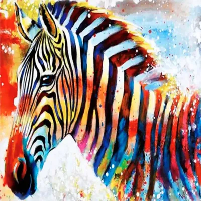 Produktbild von Malen nach Zahlen 5d Diamond Painting Buntes Zebra Malen nach Zahlen 20x30cm