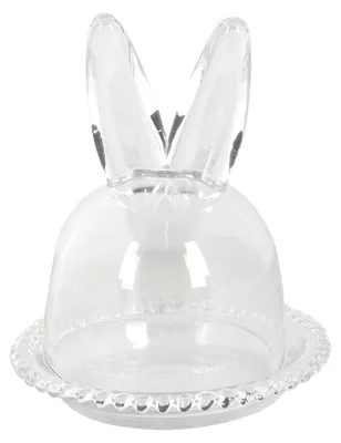 Image de Clayre & Eef Cloche Lapin Ø 14x16 cm Verre
