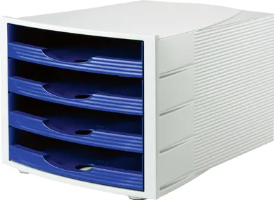 Produktbild von Soennecken Schubladenbox 1550 4offene Schübe blau
