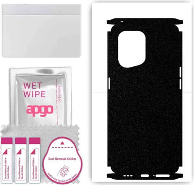 Produktbild von apgo Rückseite + Seiten Schutzfolie, Skin, kompatibel mit Oppo Find X5, Hinten Displayschutzfolie aus Vinylfolie, kratzfest, einfache Montage - Mattschwarz