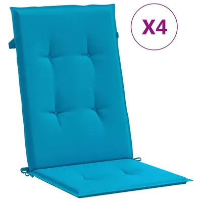 Obrázek produktu pro vidaXL Polštáře na zahradní židle s vysokým opěradlem 4 ks. Modrá tkanina 120x50x3cm