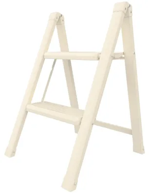 Immagine prodotto di Drabest | Scala pieghevole per uso domestico - Modello "Slim" - 2 gradini - Pieghevole - Portata massima 150 kg - Colore crema