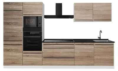 Image de Cuisine Vicco R-Line Sonoma/Blanc 340cm plan de travail Anthracite, Model 67365