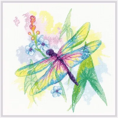 Produktbild von Zestaw do haftu krzyżykowego Riolis "Tęczowa piękność", 25x25cm