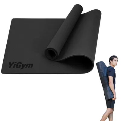 Productafbeelding van Yogamat 195x90x1 cm, antislip, blauw, voor fitness
