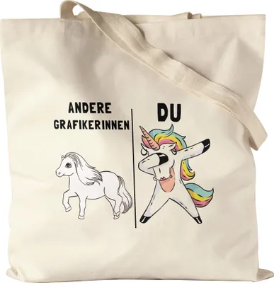 Produktbild von Andere Grafikerinnen Du Jutebeutel Stoffbeutel Canvas  Pferd Einhorn Humor Lustig Unicorn Geschenk Apotheke