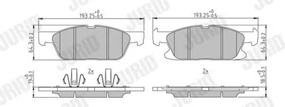 Produktbild von JURID 573837J Bremsbeläge Satz Vorne für FORD S-Max (CJ) Galaxy (CK) Galaxy Mk3 Van (CK)
