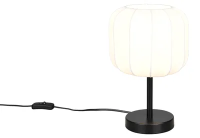 Immagine prodotto di Lampade Trio - Japandi Japandi Lampada da tavolo I Lampada da tavolo I Lampada I Lampada Nero con bianco - Madleine I Soggiorno I Camera da letto - Tessile Rotondo - Adatto a LED E27