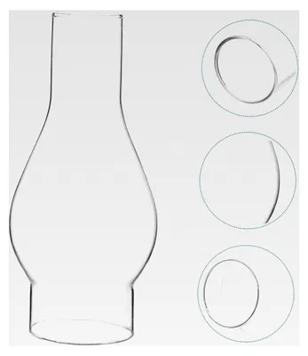 Produktbild von Öllampe Glas – Ersatzglas für Petroleumlampe – Klarer Glaszylinder ohne Boden – Ideal für Kaminglas und Öllampen im Retro-Stil zur stilvollen Heimdekoration