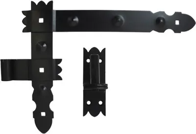 Produktbild von Winkelscharnier 400x300 schwarz (4 Stück) mit Haken