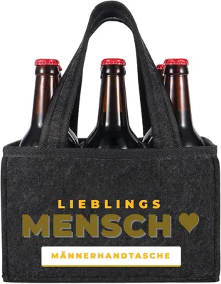 Imagen del producto de Bolsa de fieltro para 6 botellas de cerveza, de 0,5 litros, color gris oscuro, ideal para almacenamiento