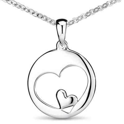 Produktbild von MATERIA by Matthias Wagner Damen Herz-Anhänger Silber 925 - Liebe Schmuck Silberanhänger wahlweise mit Kette inkl. Geschenk-Box KA-60