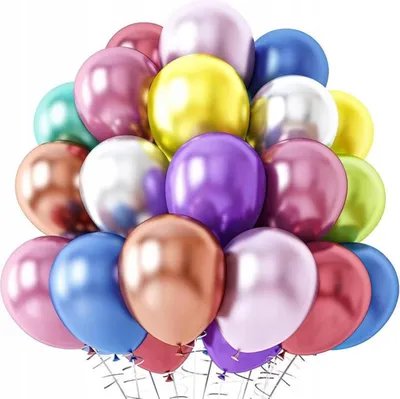 Zdjęcie produktu dla Balony Kolorowe Metalik Chrom Duże 12 Cali Urodziny Wesele Ślub 50 Szt